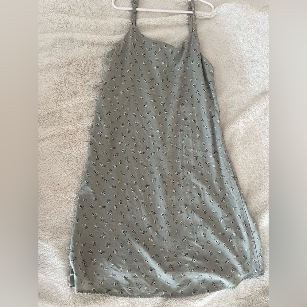 Girls Green Floral Dress